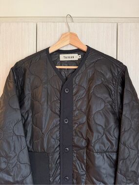 Taikan Black Quilted Liner Button-Front Jacket